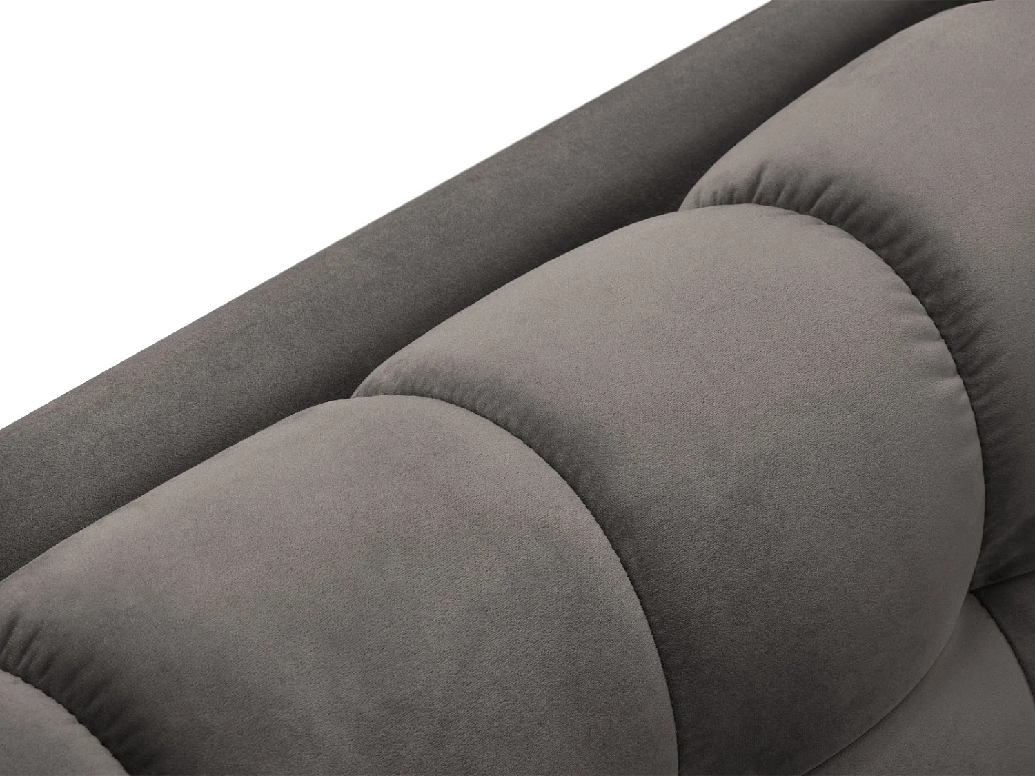 Cosmopolitan Design - 7-Sitzer Panoramasofa "Bali" aus Samt hellgrau - 383x185x75cm