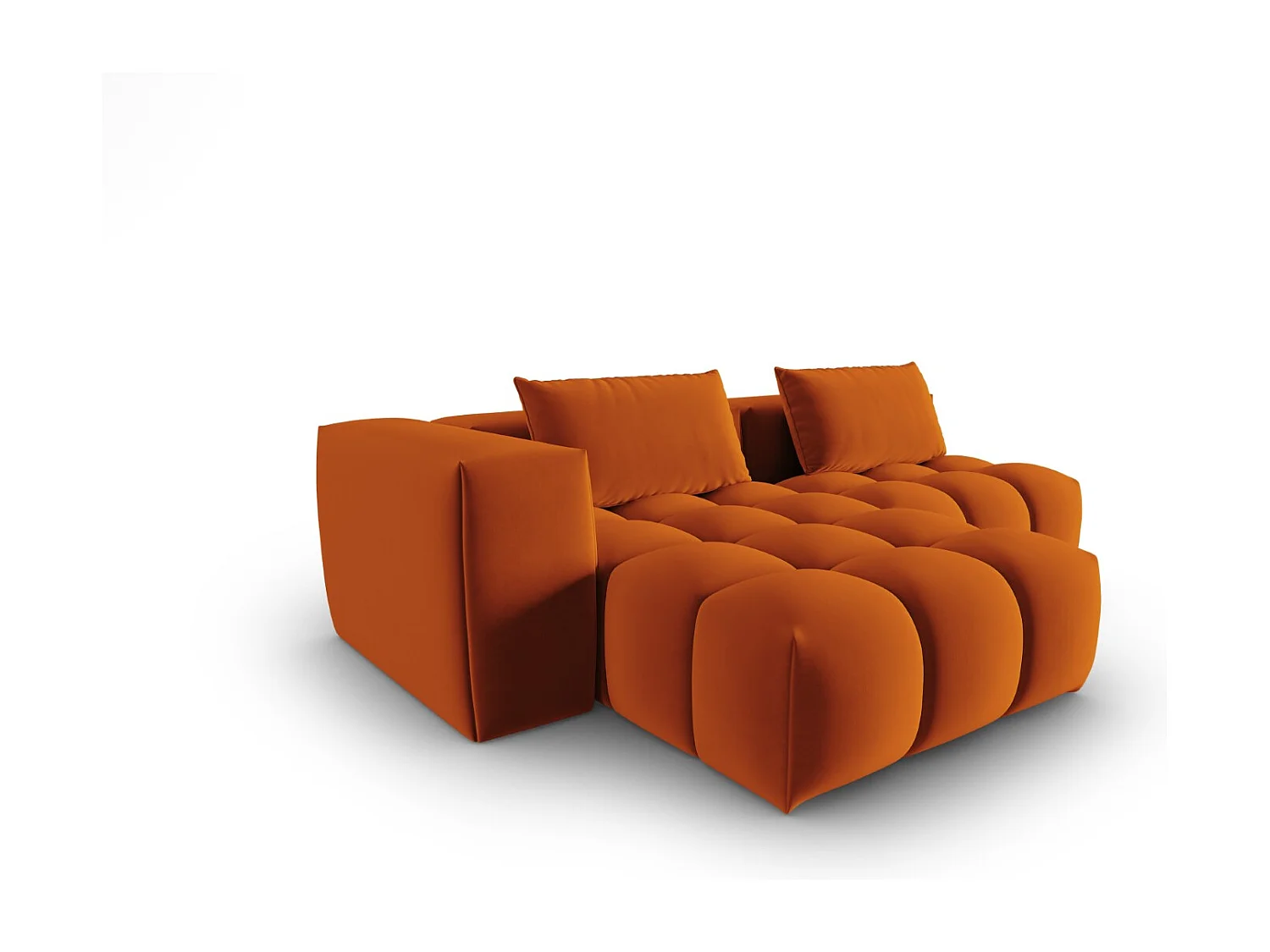 CXL by Christian Lacroix - Modulaire hoekbank links "Lorella" 3 zitplaatsen, Flueel, Terracotta - 205x145x70cm