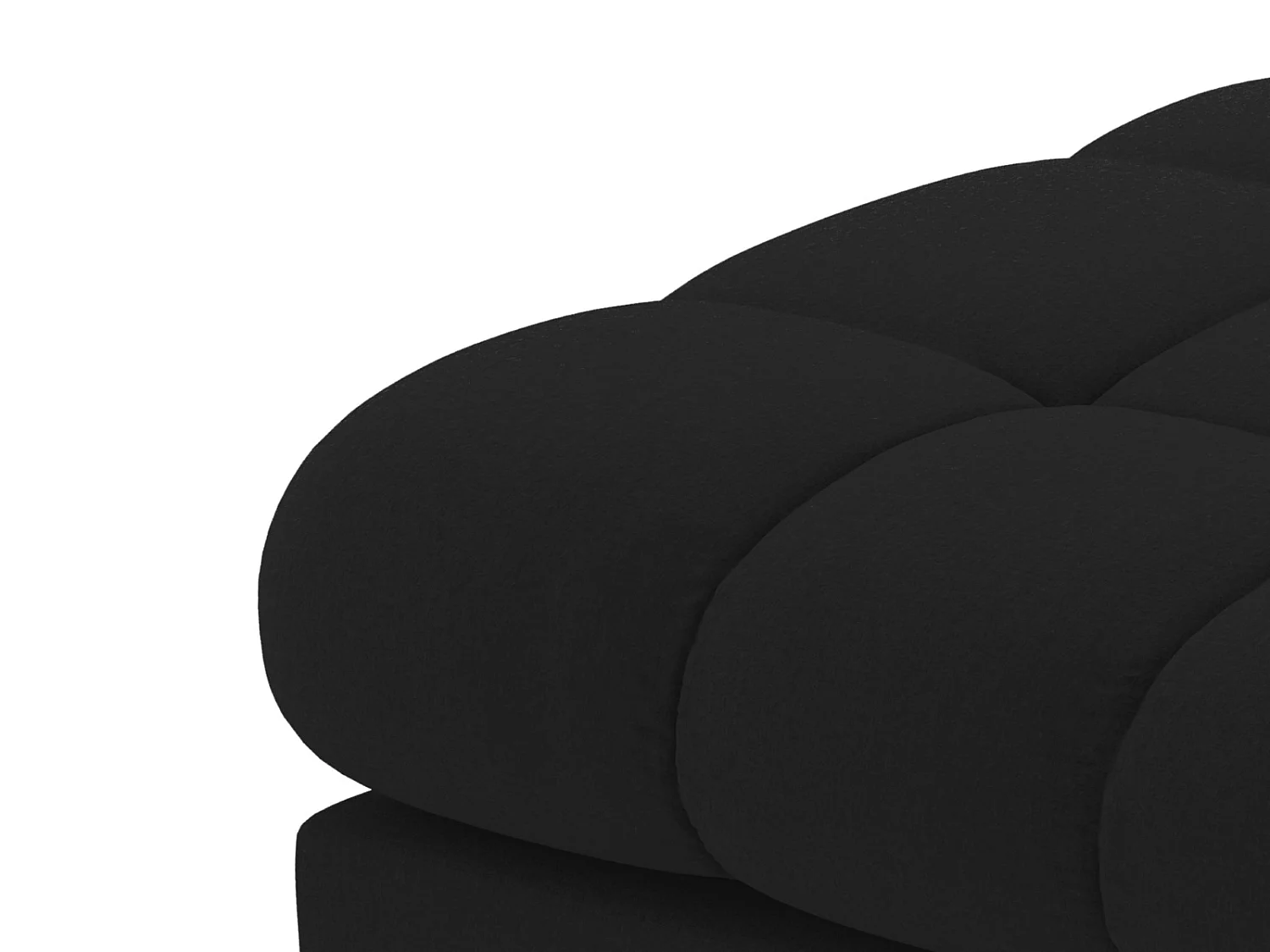 Cosmopolitan Design - Sofá panorámico "Bali" 7 plazas de tejido estructural negro - 383x185x75cm