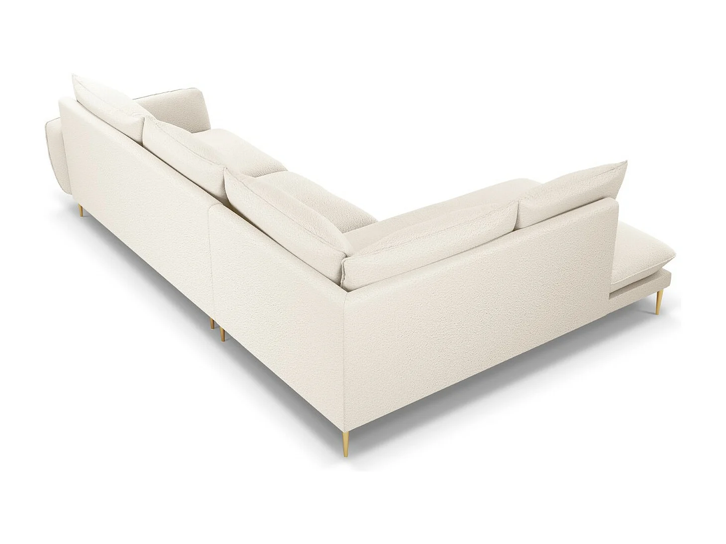 Cosmopolitan Design - Sofá esquinero izquierdo "Vienna" 6 plazas de tejido bouclé beige - 275x185x95cm