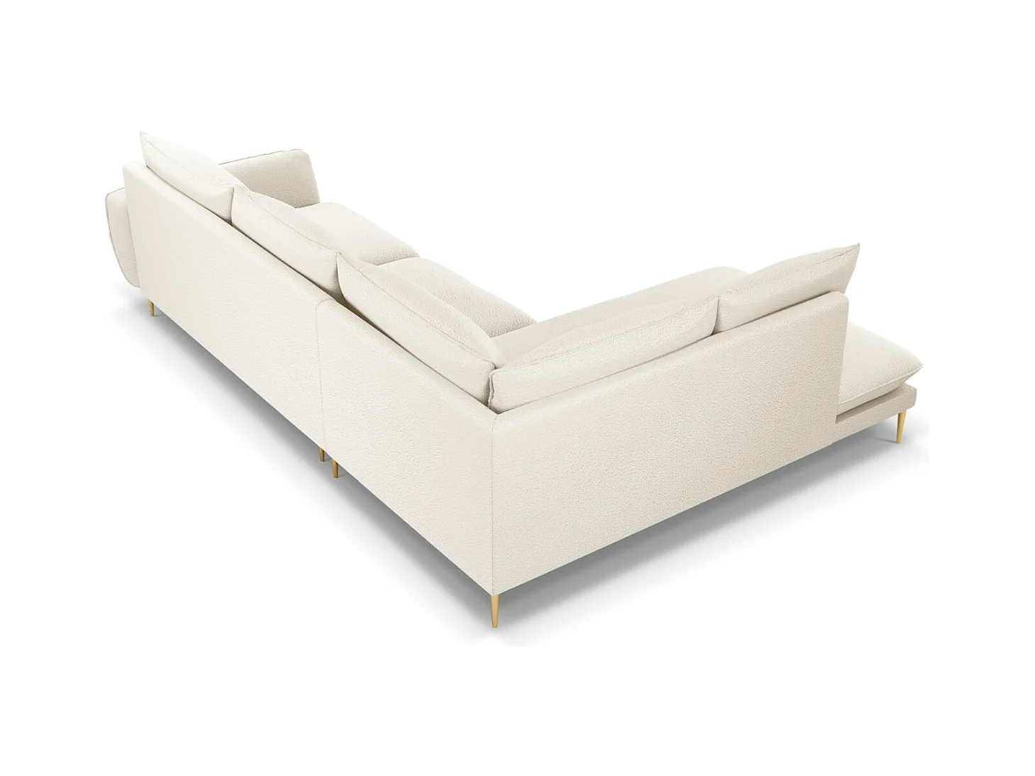 Cosmopolitan Design - Sofá de canto esquerdo "Vienna" 6 lugares em tecido bouclé bege - 275x185x95cm