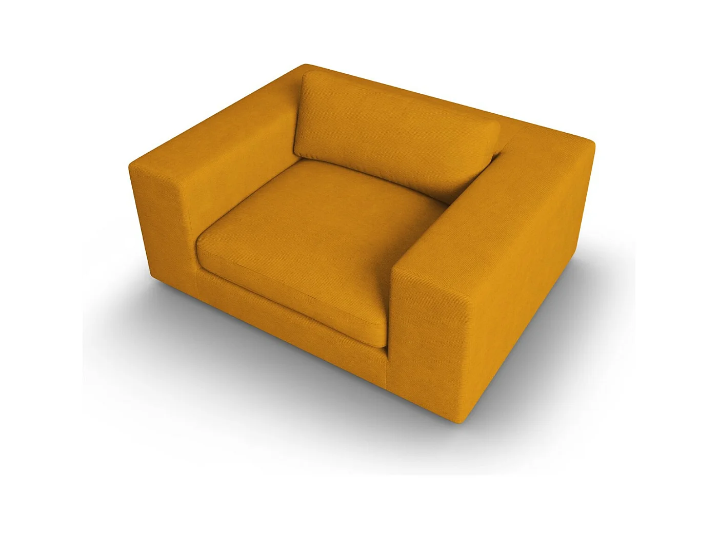 CXL by Christian Lacroix - Canapé "Tendance" 1,5 place en velours côtelé jaune - 156x122x72cm