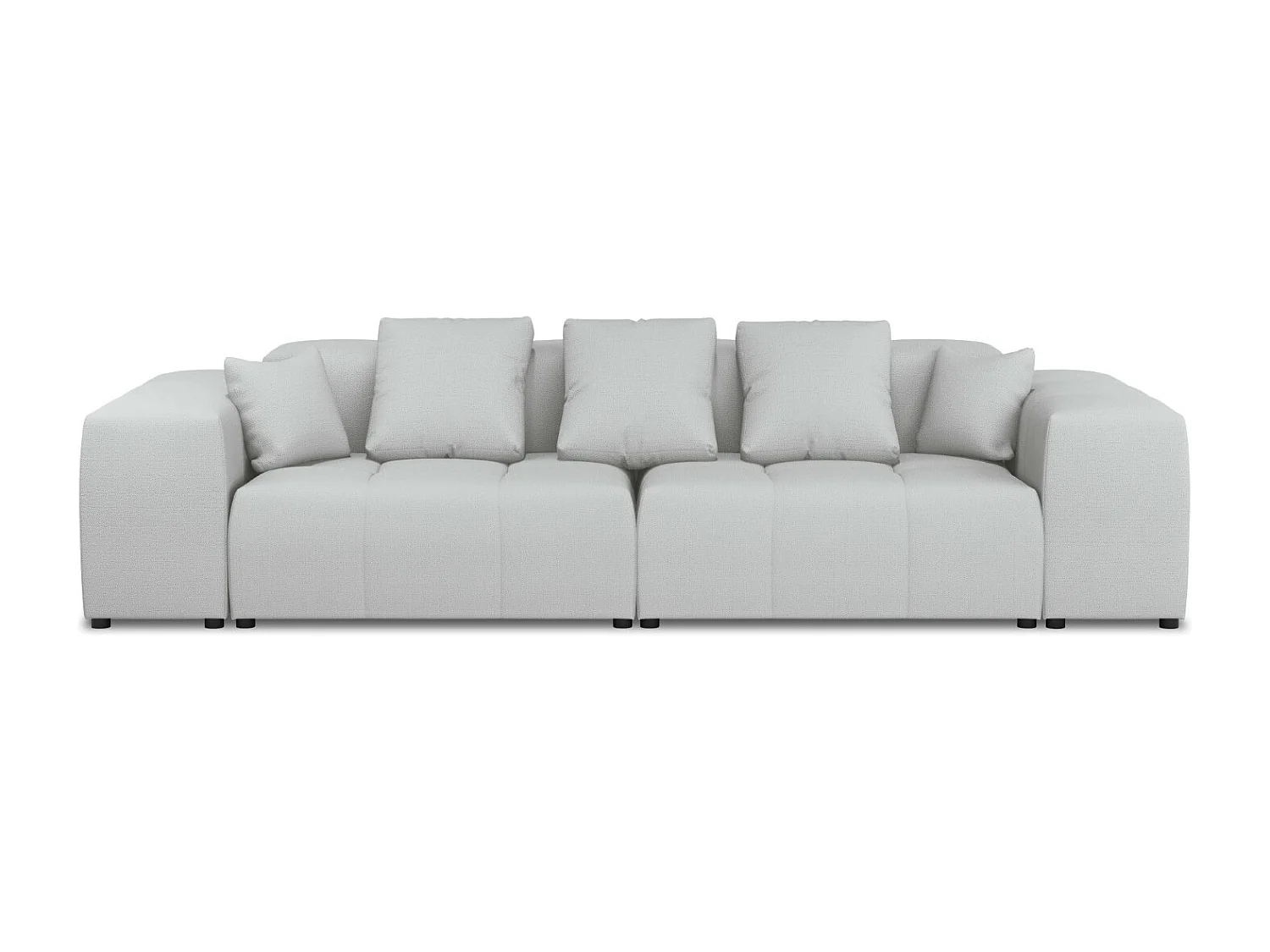 Cosmopolitan Design - 3-Sitzer modulares Sofa "Rome" aus strukturiertem Stoff hellgrau - 320x120x75cm