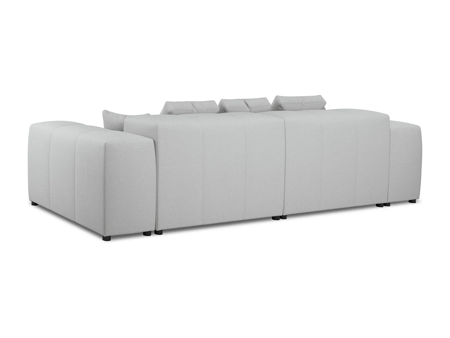 Cosmopolitan Design - 3-Sitzer modulares Sofa "Rome" aus strukturiertem Stoff hellgrau - 320x120x75cm