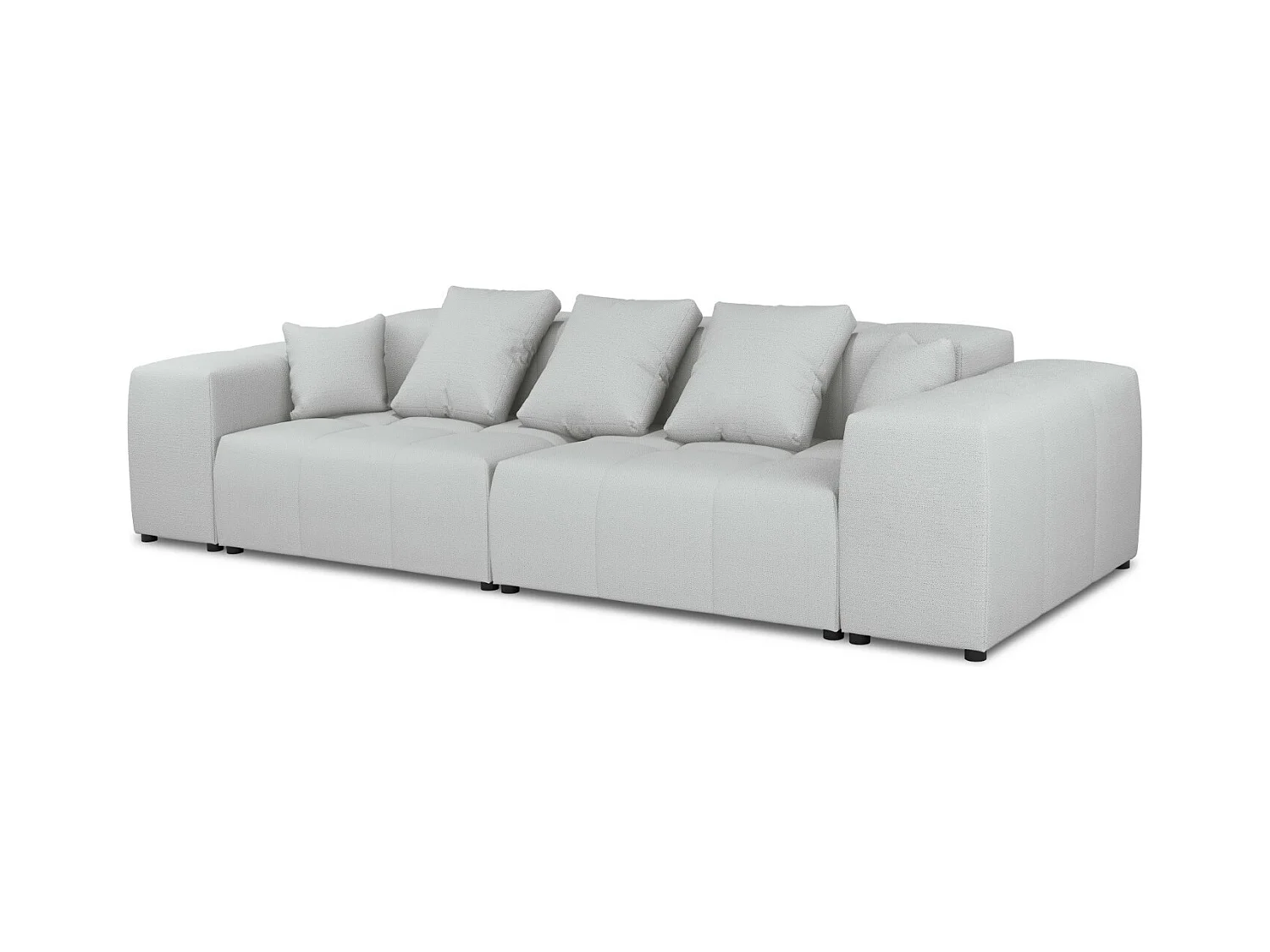 Cosmopolitan Design - Canapé modulable "Rome" 3 places en tissu structurel gris clair - 320x120x75cm