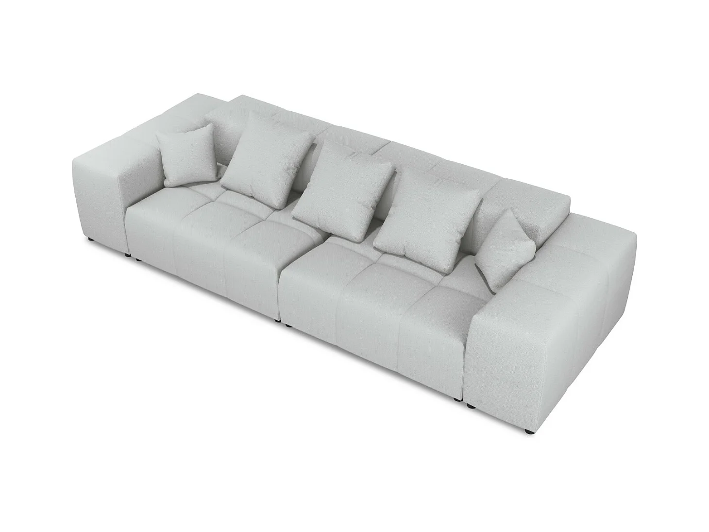 Cosmopolitan Design - Canapé modulable "Rome" 3 places en tissu structurel gris clair - 320x120x75cm
