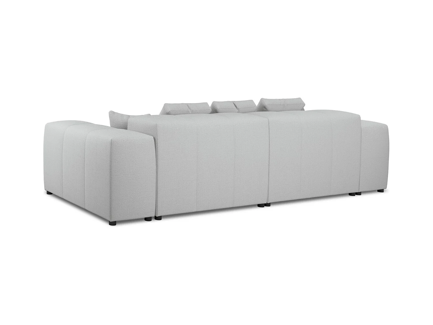 Cosmopolitan Design - Canapé modulable "Rome" 3 places en tissu structurel gris clair - 320x120x75cm