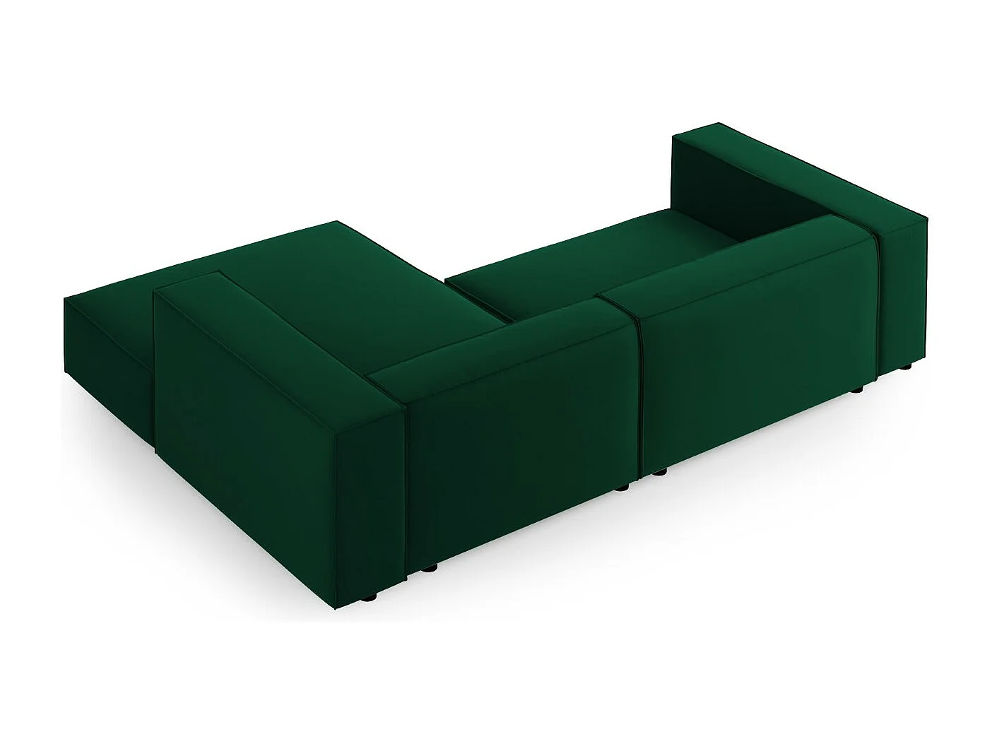 Cosmopolitan Design - Canapé d'angle droit "Arendal" 3 places en velours vert bouteille - 224x166x70cm