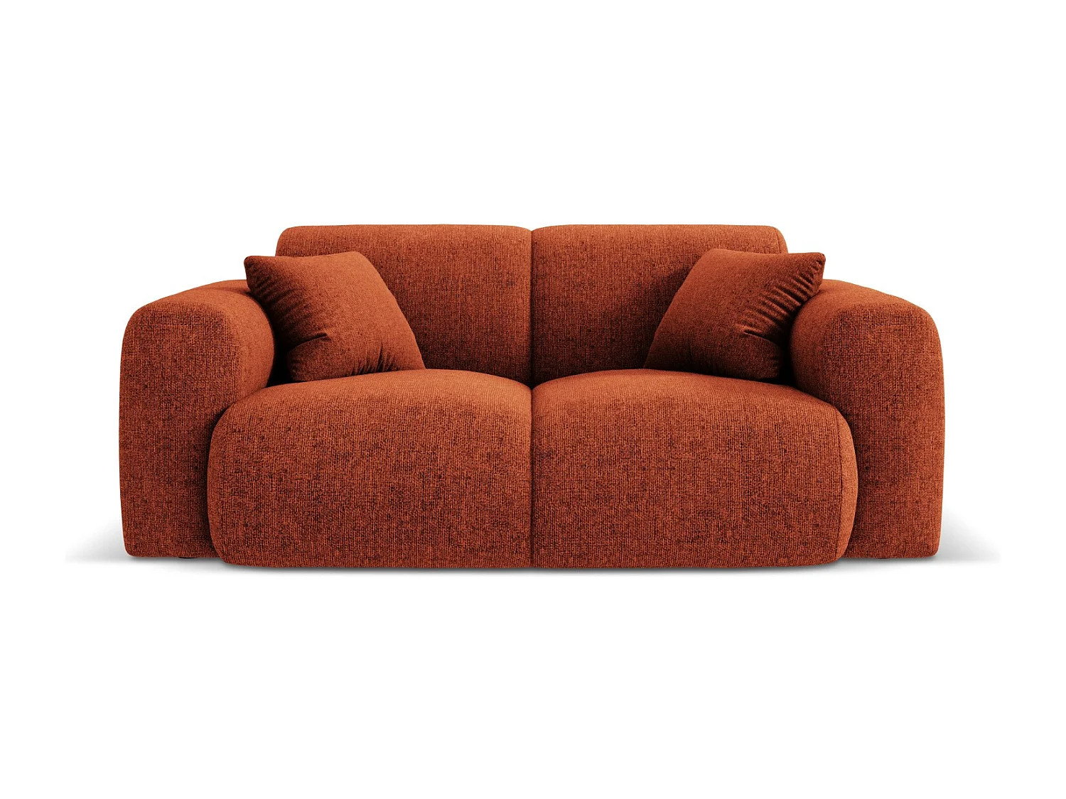 Cosmopolitan Design - Canapé "Nolio" 2 places en chenille terracotta - 170x95x72cm