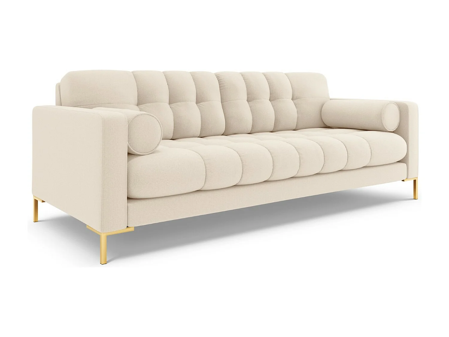 Cosmopolitan Design - Sofa, "Bali" 4 miejsca tkanina strukturalna, beż jasny - 217x92x75cm