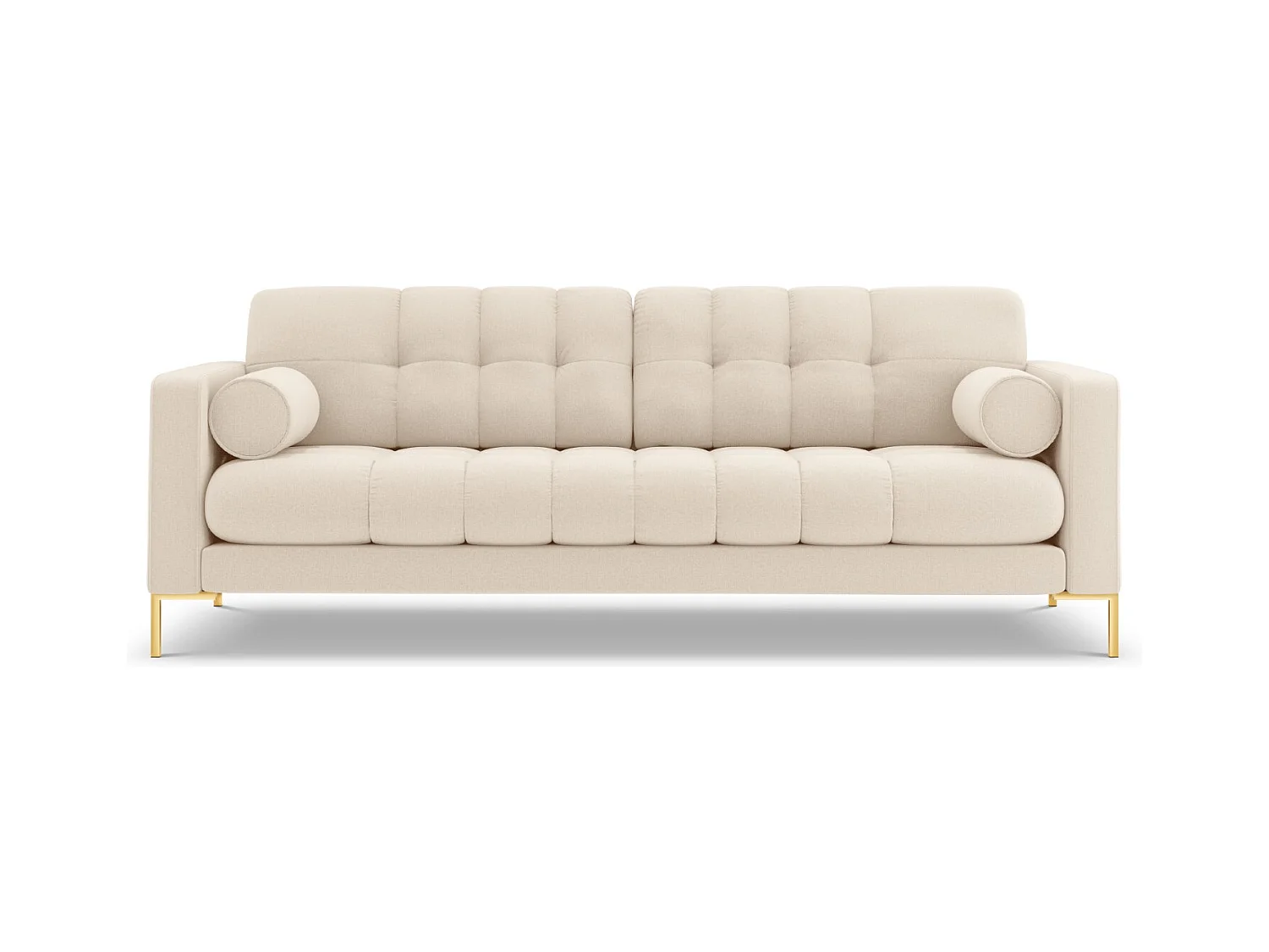 Cosmopolitan Design - Canapé "Bali" 4 places en tissu structurel beige clair - 217x92x75cm