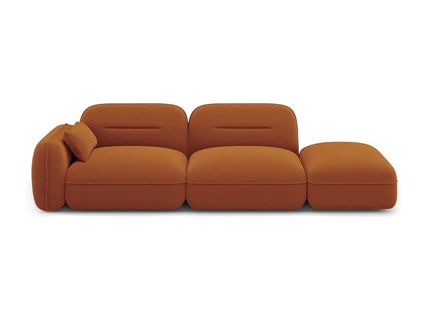 Cosmopolitan Design - Sofá modular derecho "Sydney" 3 plazas de terciopelo terracota - 295x90x70cm