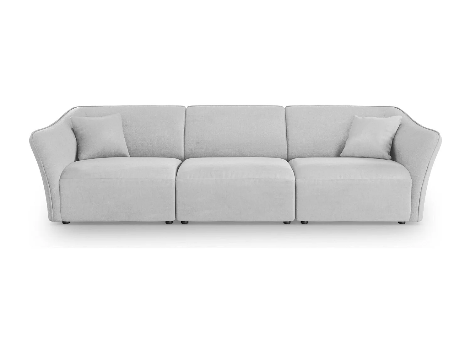 Cosmopolitan Design - Canapé modulable "Tokyo" 5 places en bouclé gris clair - 292x102x79cm