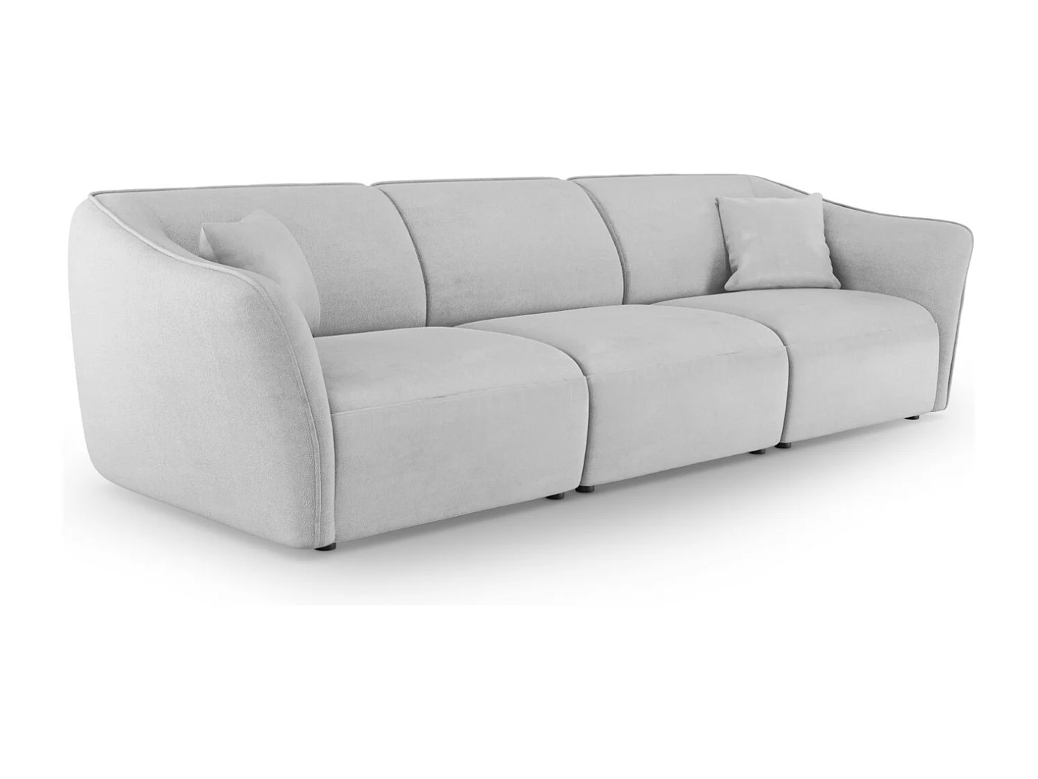 Cosmopolitan Design - Canapé modulable "Tokyo" 5 places en bouclé gris clair - 292x102x79cm