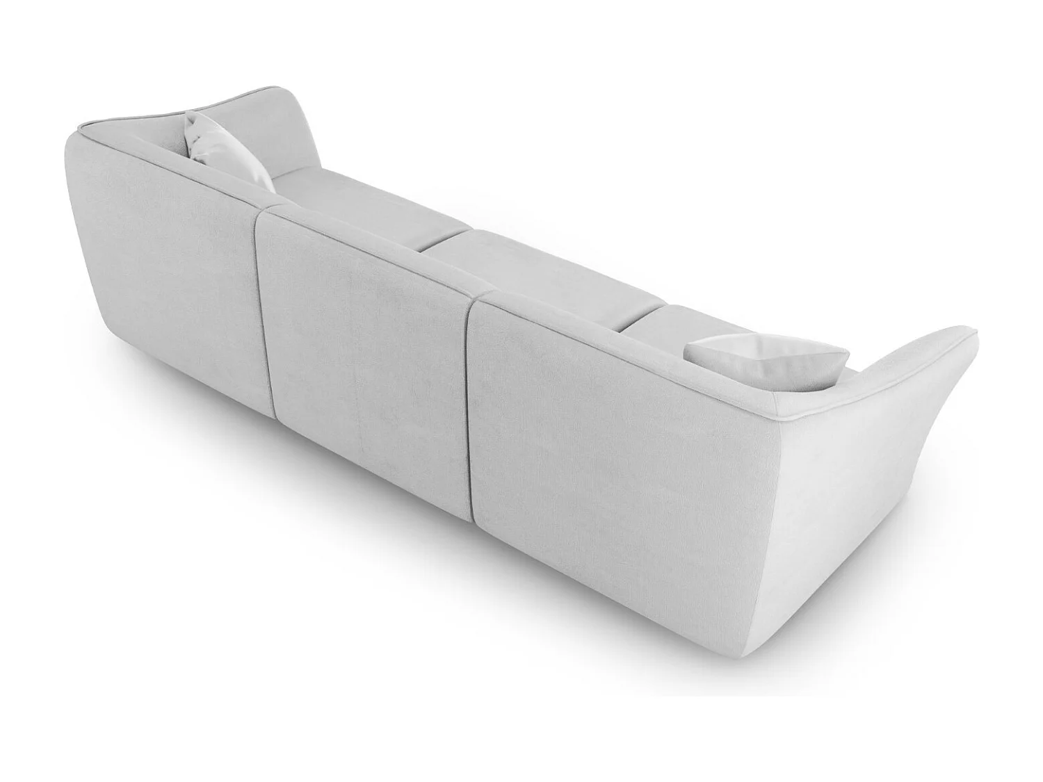 Cosmopolitan Design - Canapé modulable "Tokyo" 5 places en bouclé gris clair - 292x102x79cm