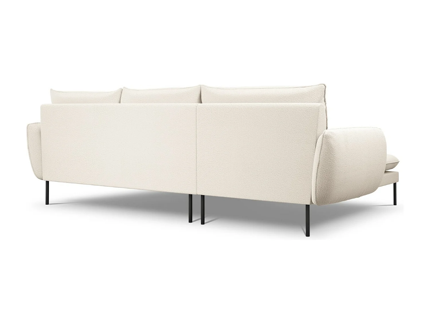 Cosmopolitan Design - Linker hoekbank "Vienna" 5 zitplaatsen, Boucle, Beige - 255x170x95cm