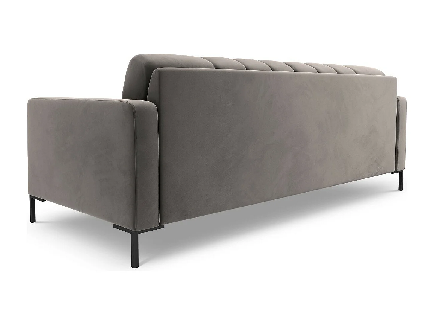 Cosmopolitan Design - Sofa, "Bali" 4 miejsca welur, szary jasny - 217x92x75cm