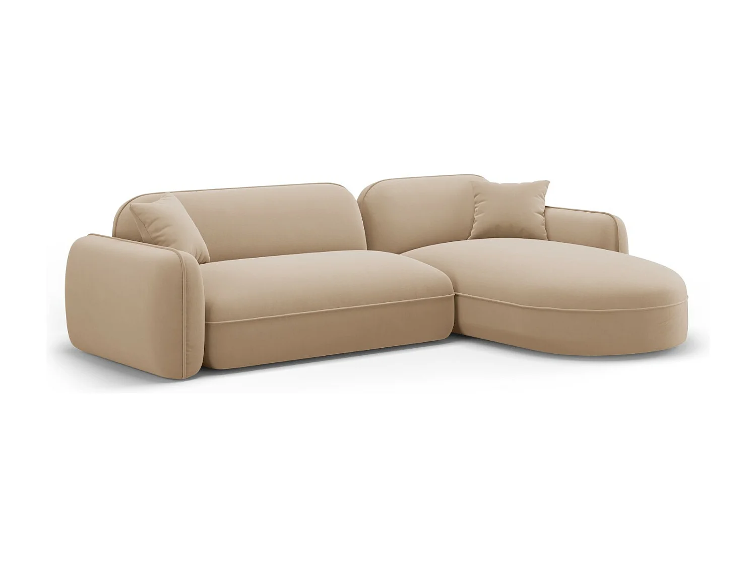CXL by Christian Lacroix - 4-Sitzer modulares Ecksofa rechts "Lucien" Sitzer aus Samt sand - 275x165x70cm