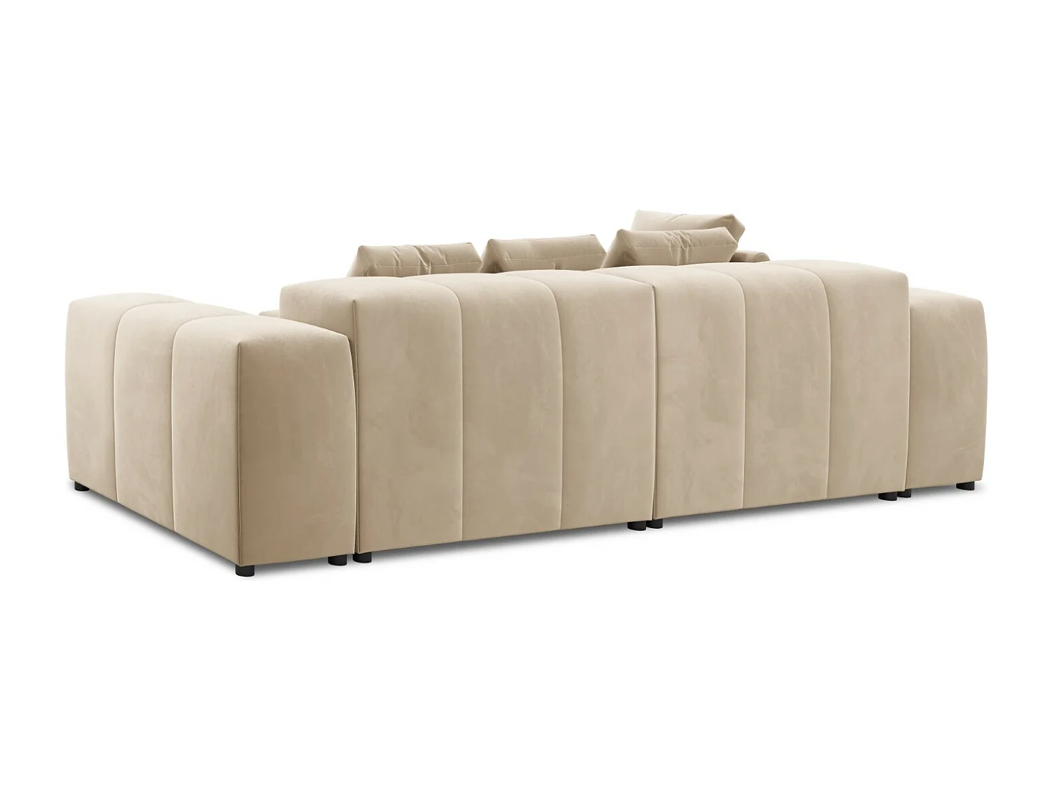Cosmopolitan Design - 5-Sitzer modulares symmetrisches Ecksofa "Rome" aus Samt beige - 320x240x75cm