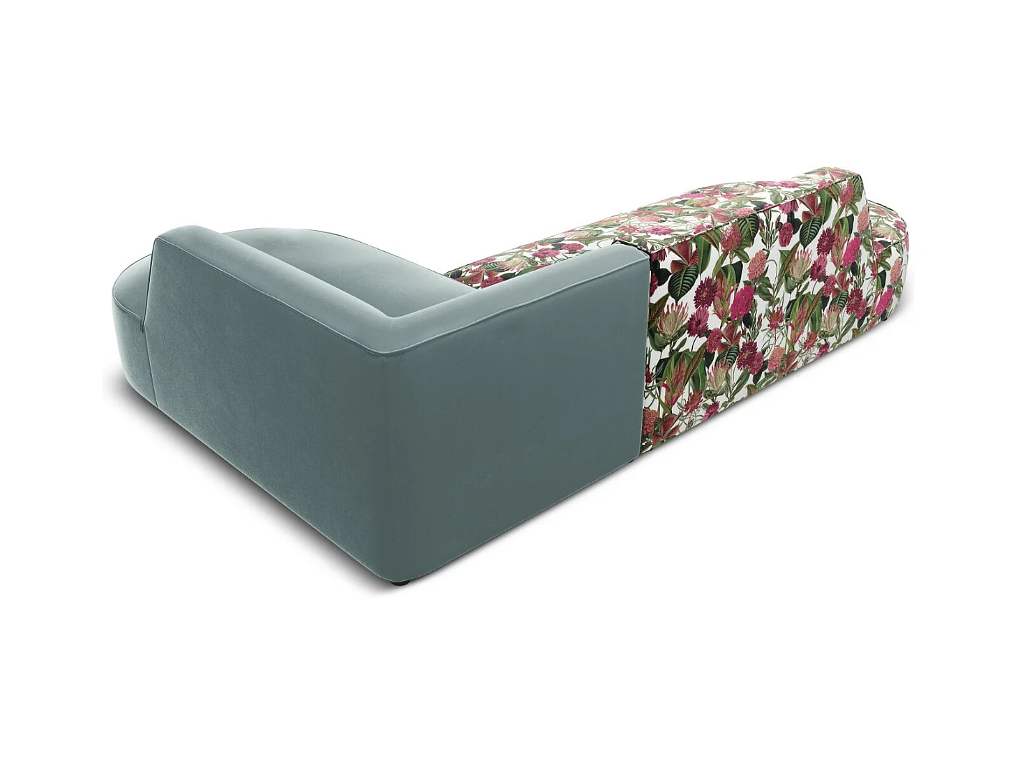 CXL by Christian Lacroix - 4-Sitzer Ecksofa rechts "Charles" Sitzer aus Samt rosengarten-motiv - 273x180x69cm