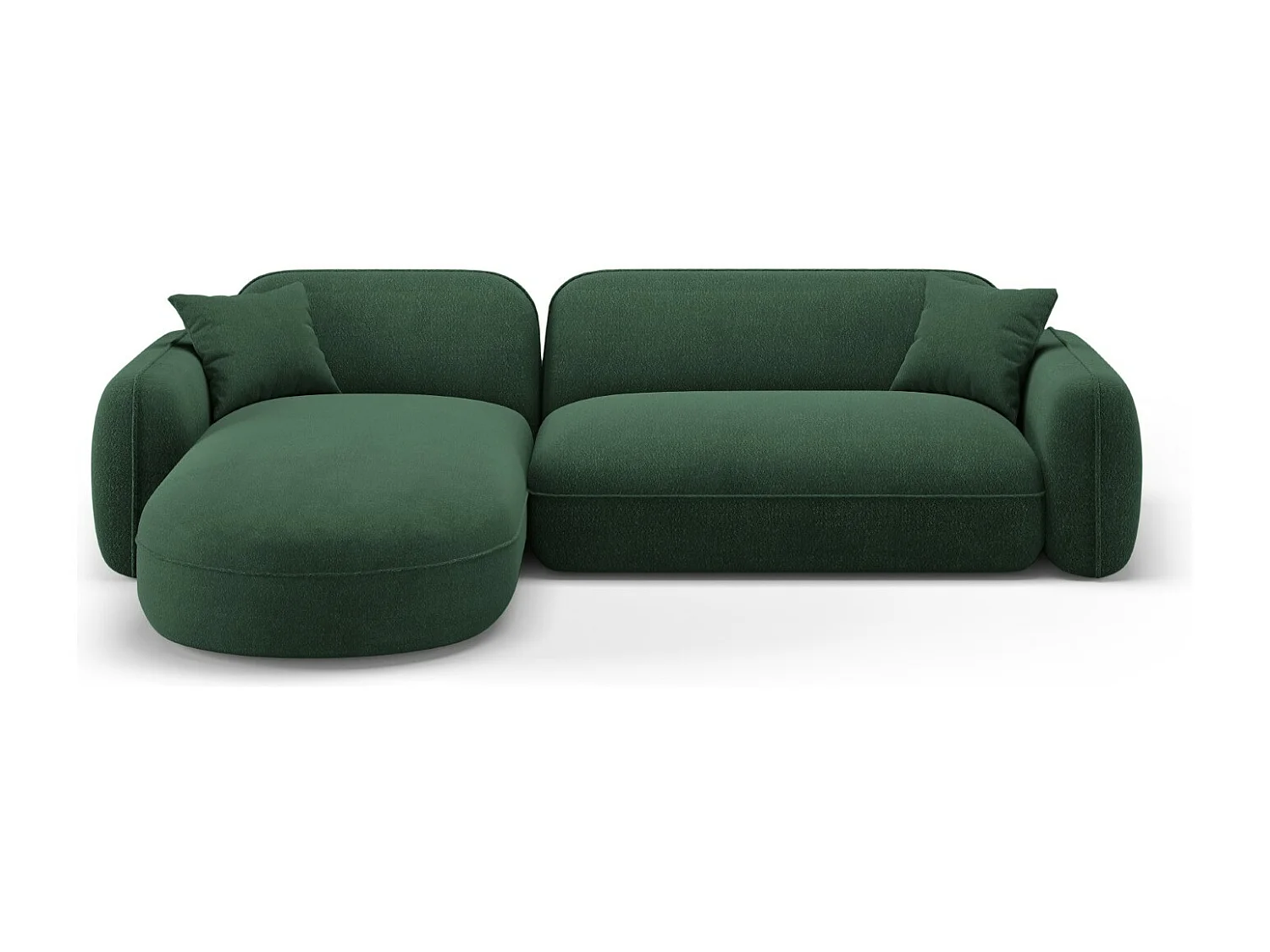 CXL by Christian Lacroix - Sofá esquinero modular izquierdo "Lucien" 4 plazas de terciopelo verde - 275x165x70cm