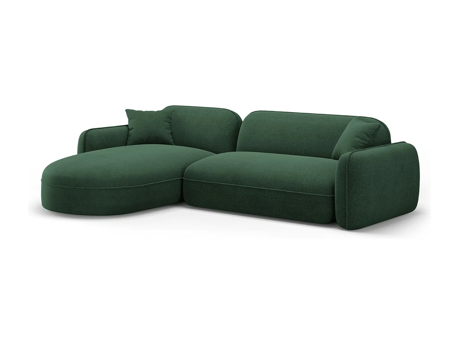 CXL by Christian Lacroix - Sofá esquinero modular izquierdo "Lucien" 4 plazas de terciopelo verde - 275x165x70cm