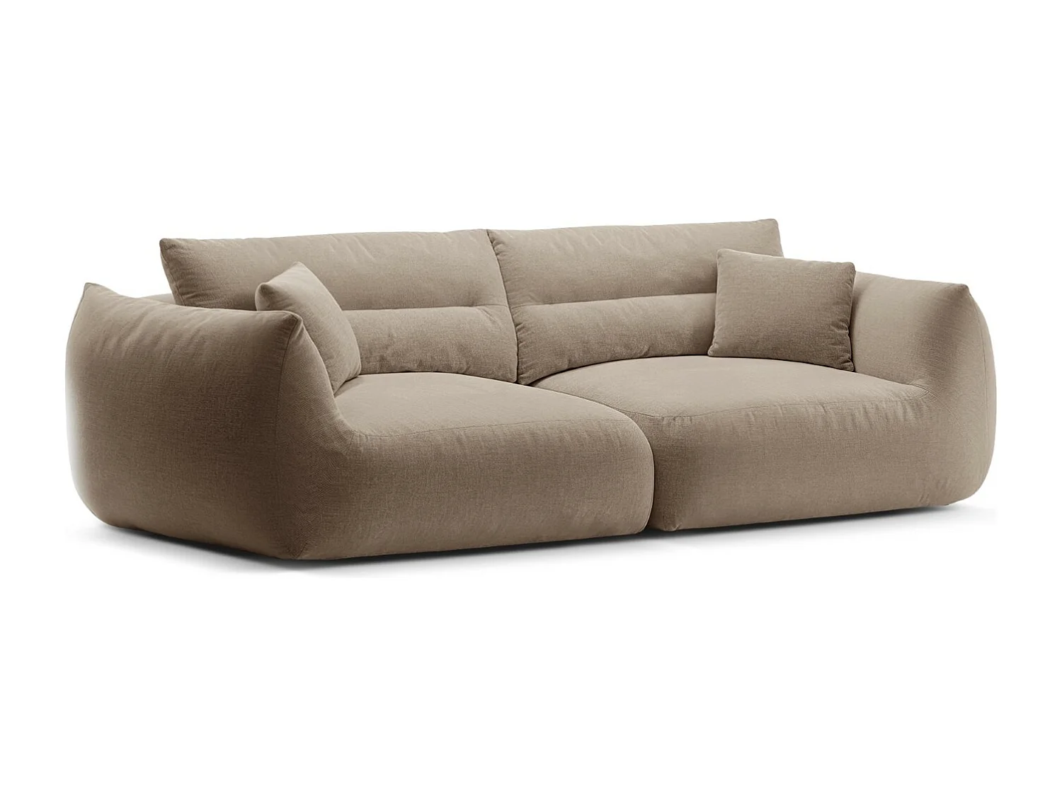 CXL by Christian Lacroix - Sofá modular "Maurie" 4 plazas de tejido chenilla arena - 264x107x90cm