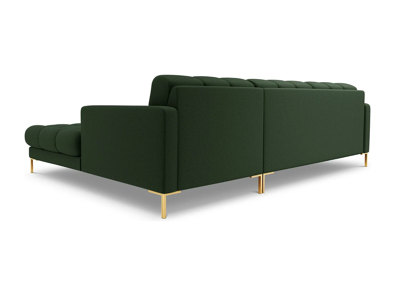 Cosmopolitan Design - Sofá de canto direito "Bali" 5 lugares em tecido estrutural verde escuro - 293x185x75cm