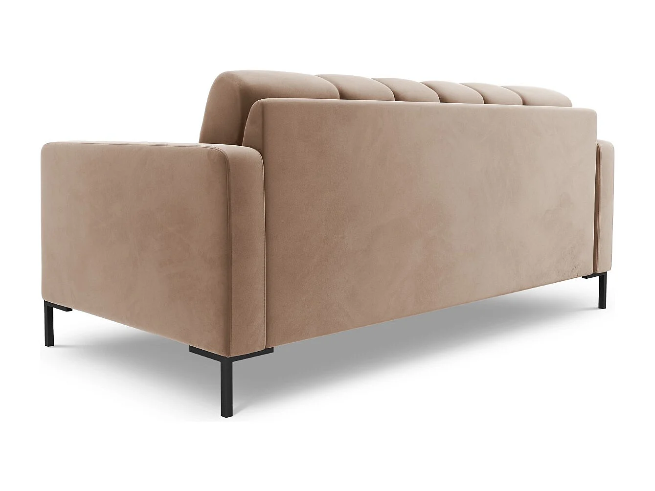 Cosmopolitan Design - Canapé "Bali" 2 places en velours beige - 152x92x75cm