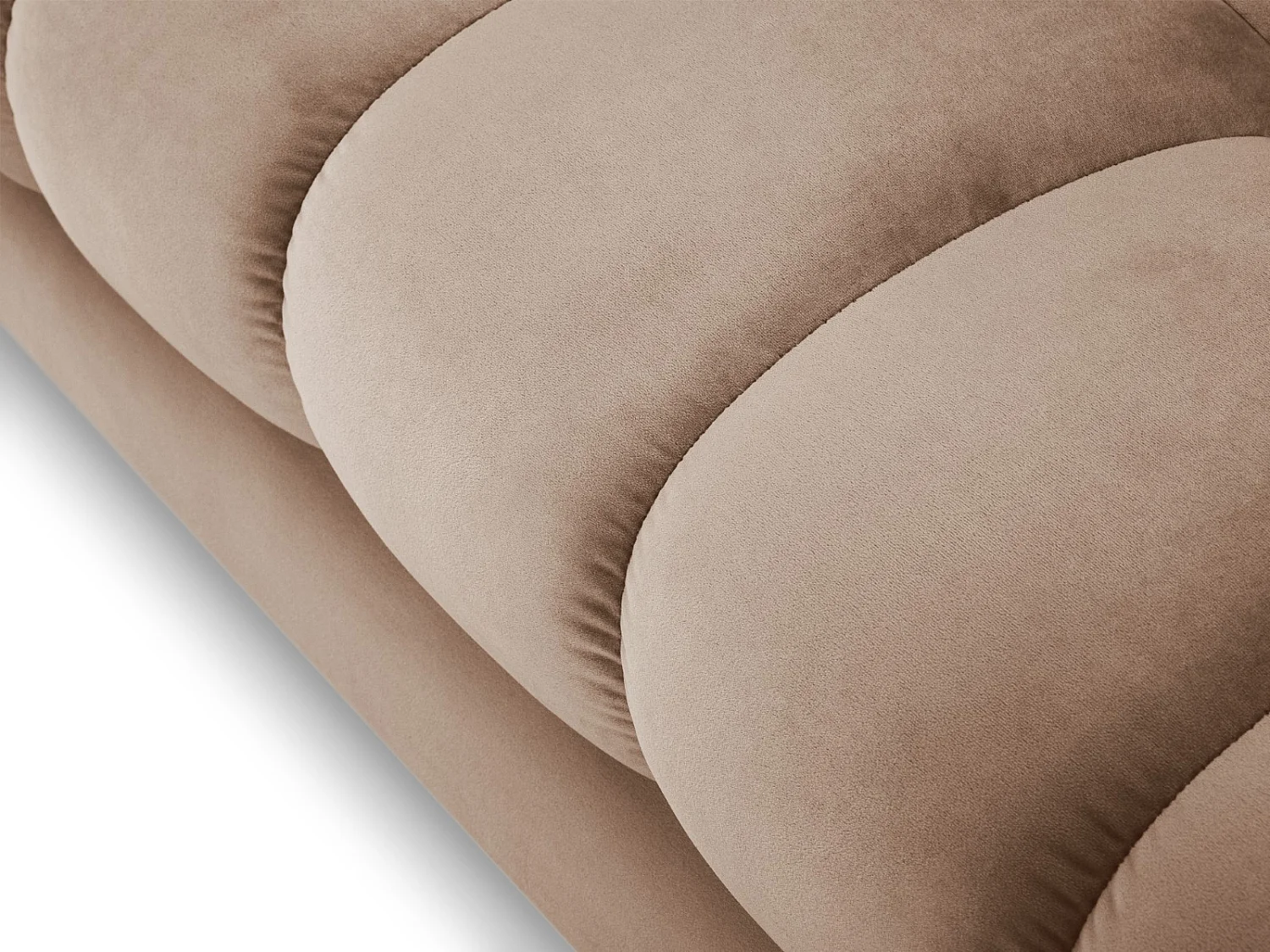Cosmopolitan Design - Canapé "Bali" 2 places en velours beige - 152x92x75cm