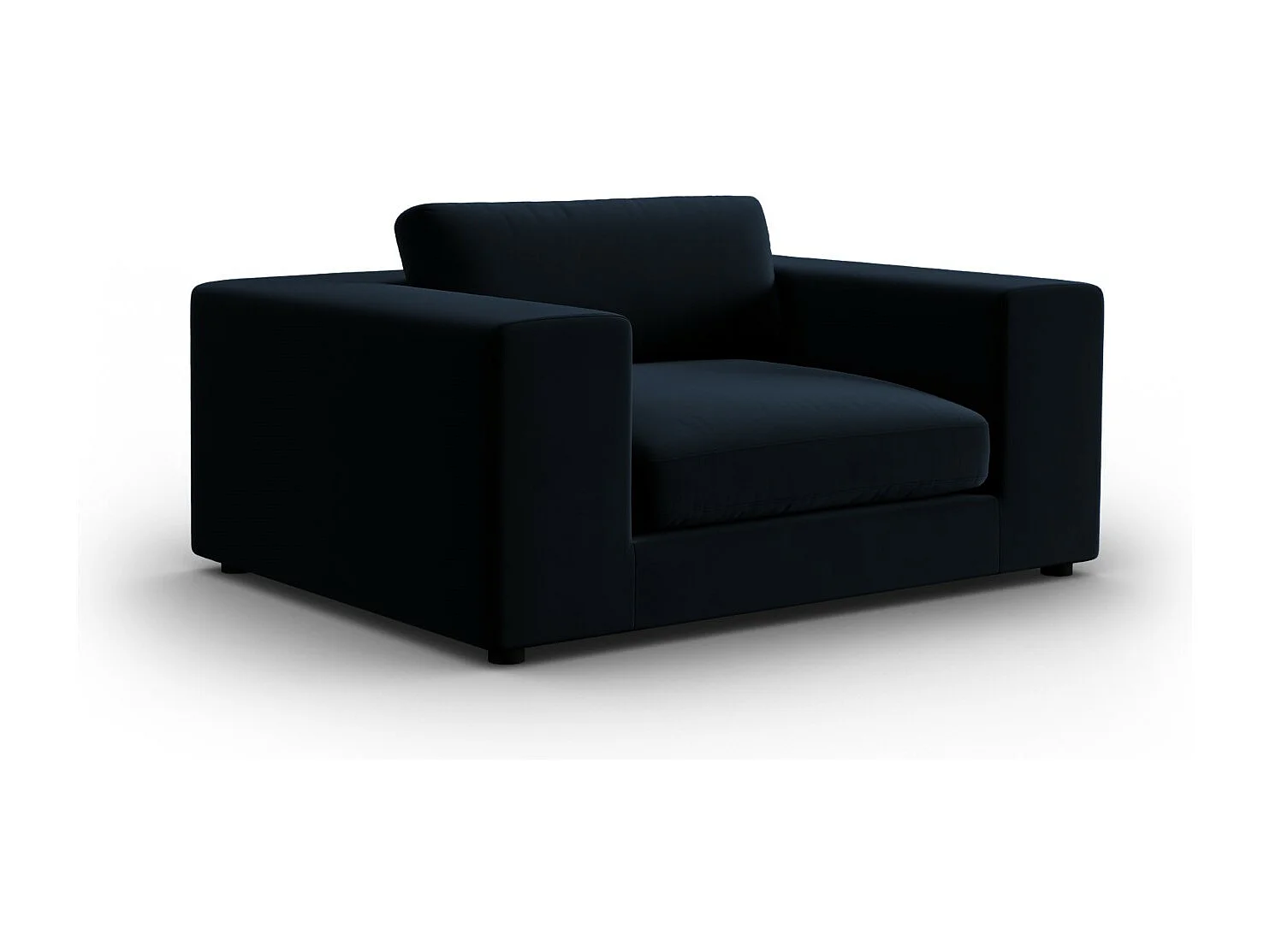 CXL by Christian Lacroix - Sofá "Tendance" 1,5 lugares em veludo azul escuro - 156x122x72cm