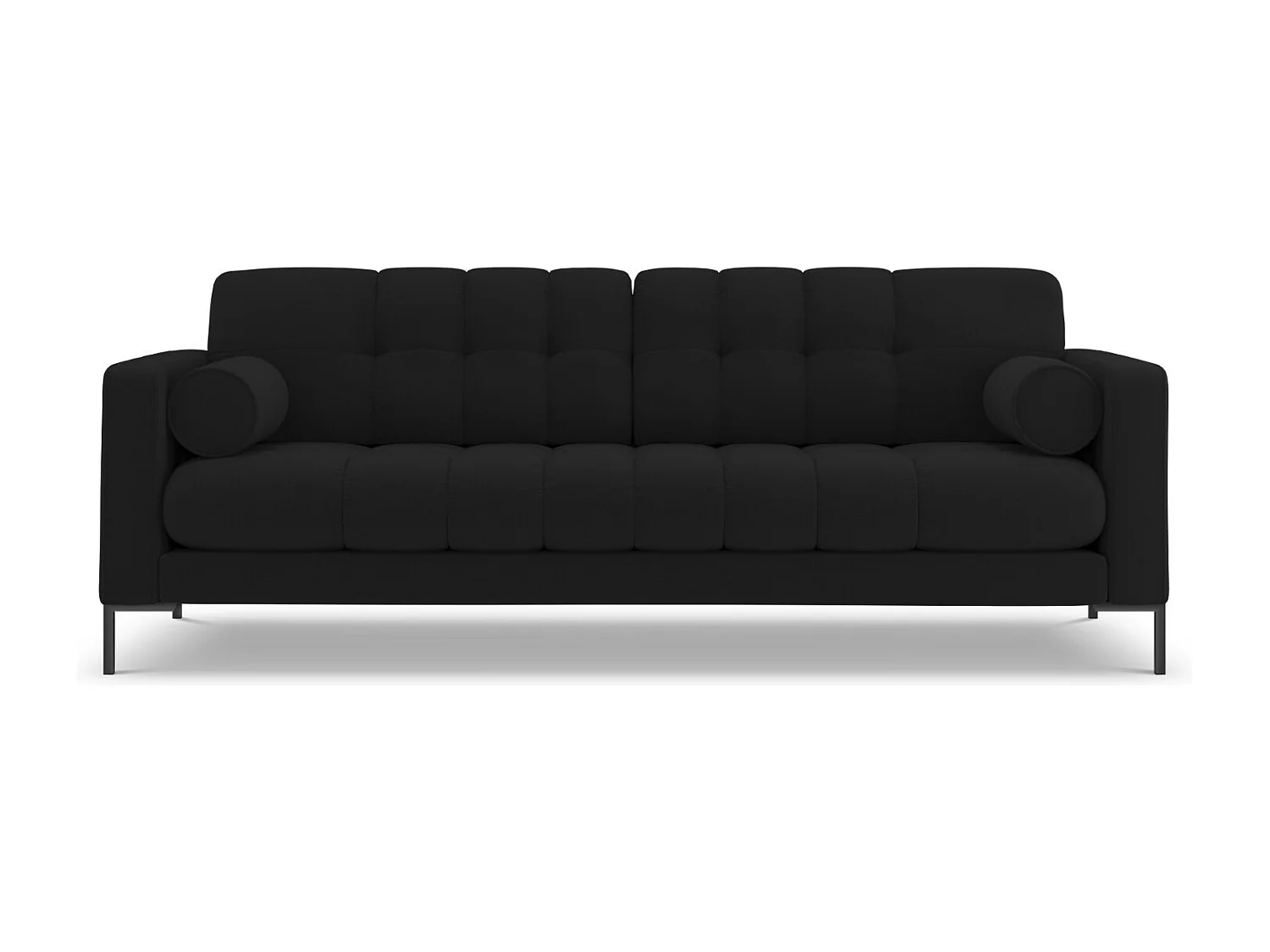 Cosmopolitan Design - Sofá "Bali" 4 plazas de tejido estructural negro - 217x92x75cm