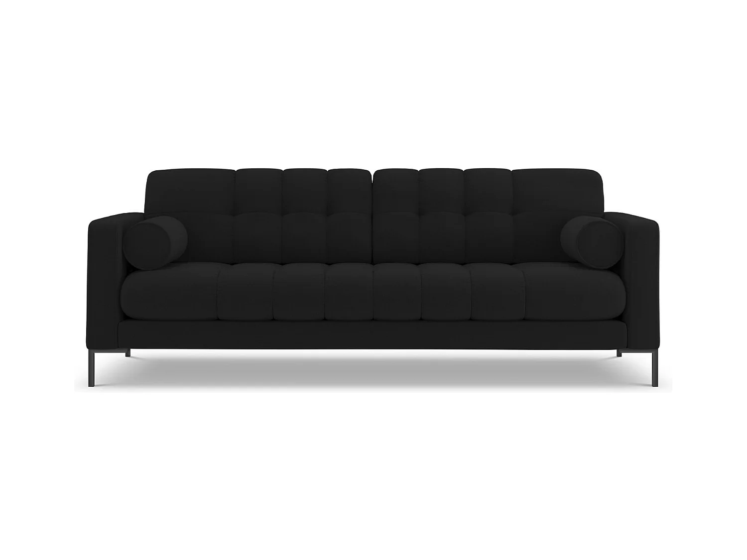 Cosmopolitan Design - Canapé "Bali" 4 places en tissu structurel noir - 217x92x75cm