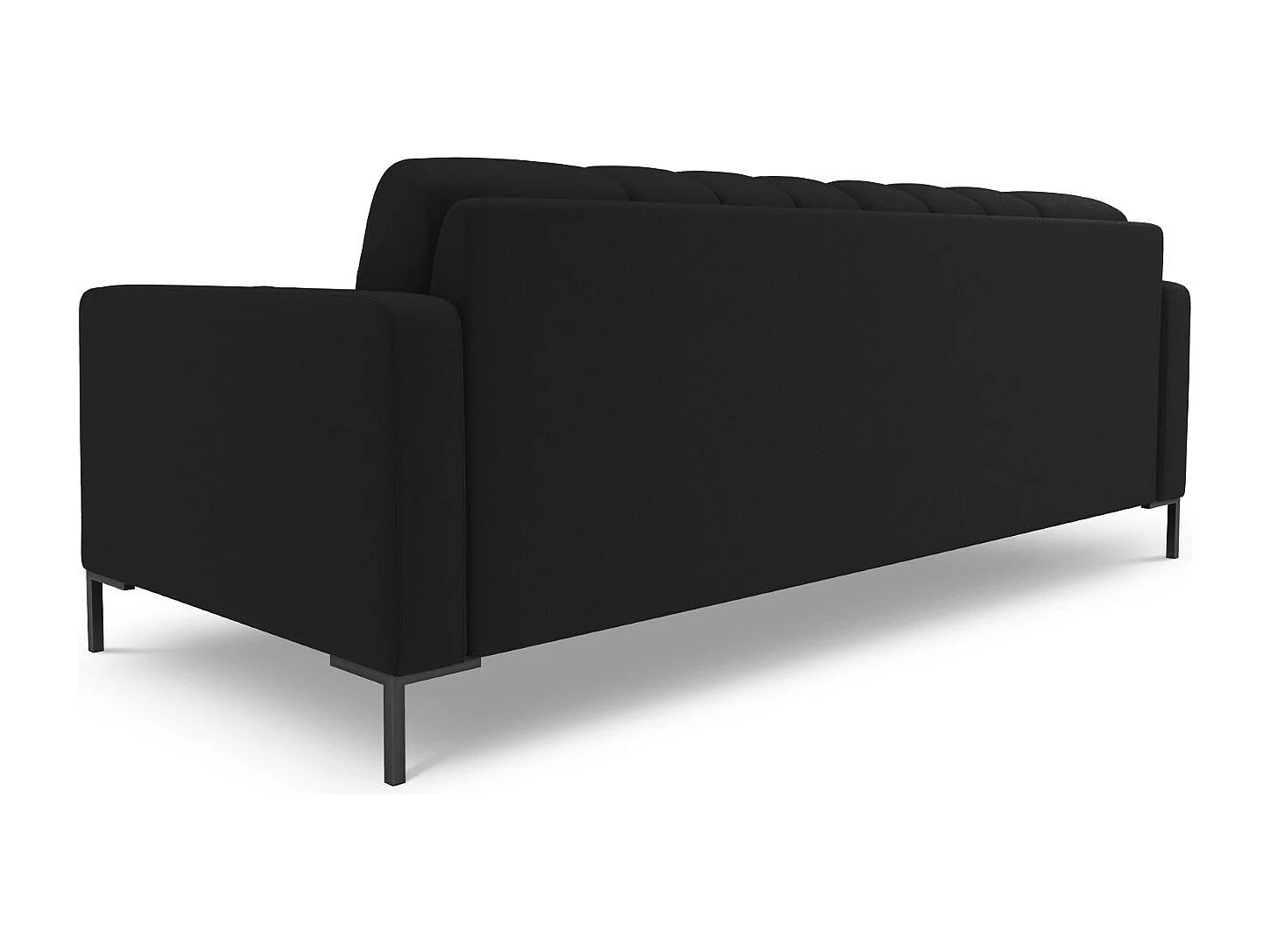 Cosmopolitan Design - Sofá "Bali" 4 lugares em tecido estrutural preto - 217x92x75cm