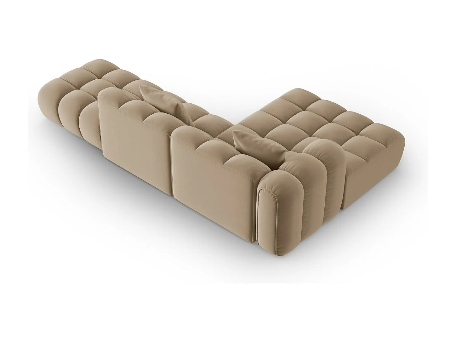 CXL by Christian Lacroix - Narożnik lewy panoramiczny, "Clotilde" 4 miejsca welur, piasek - 309x190x70cm