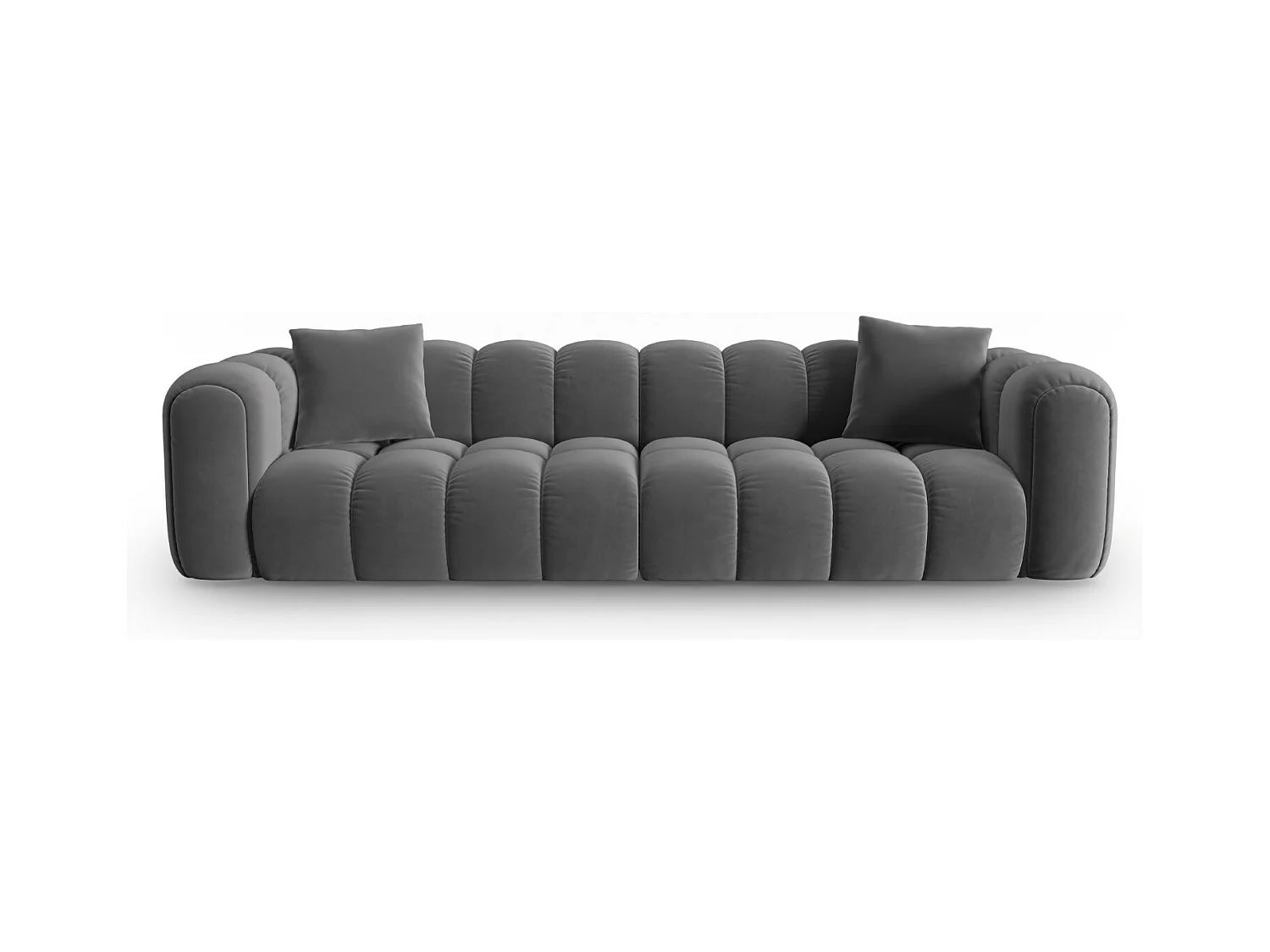 CXL by Christian Lacroix - Modulaire bank "Clotilde" 4 zitplaatsen, Flueel, Cement - 298x94x70cm