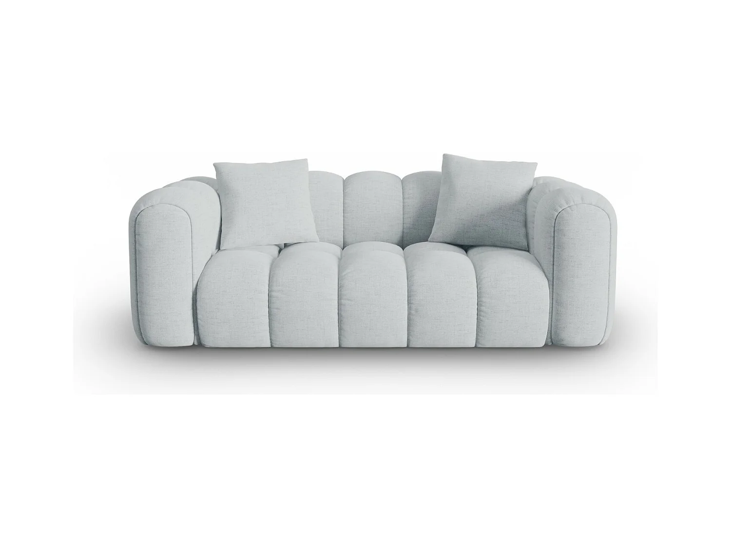 CXL by Christian Lacroix - Canapé "Clotilde" 2 places en tissu structurel gris clair - 208x94x70cm