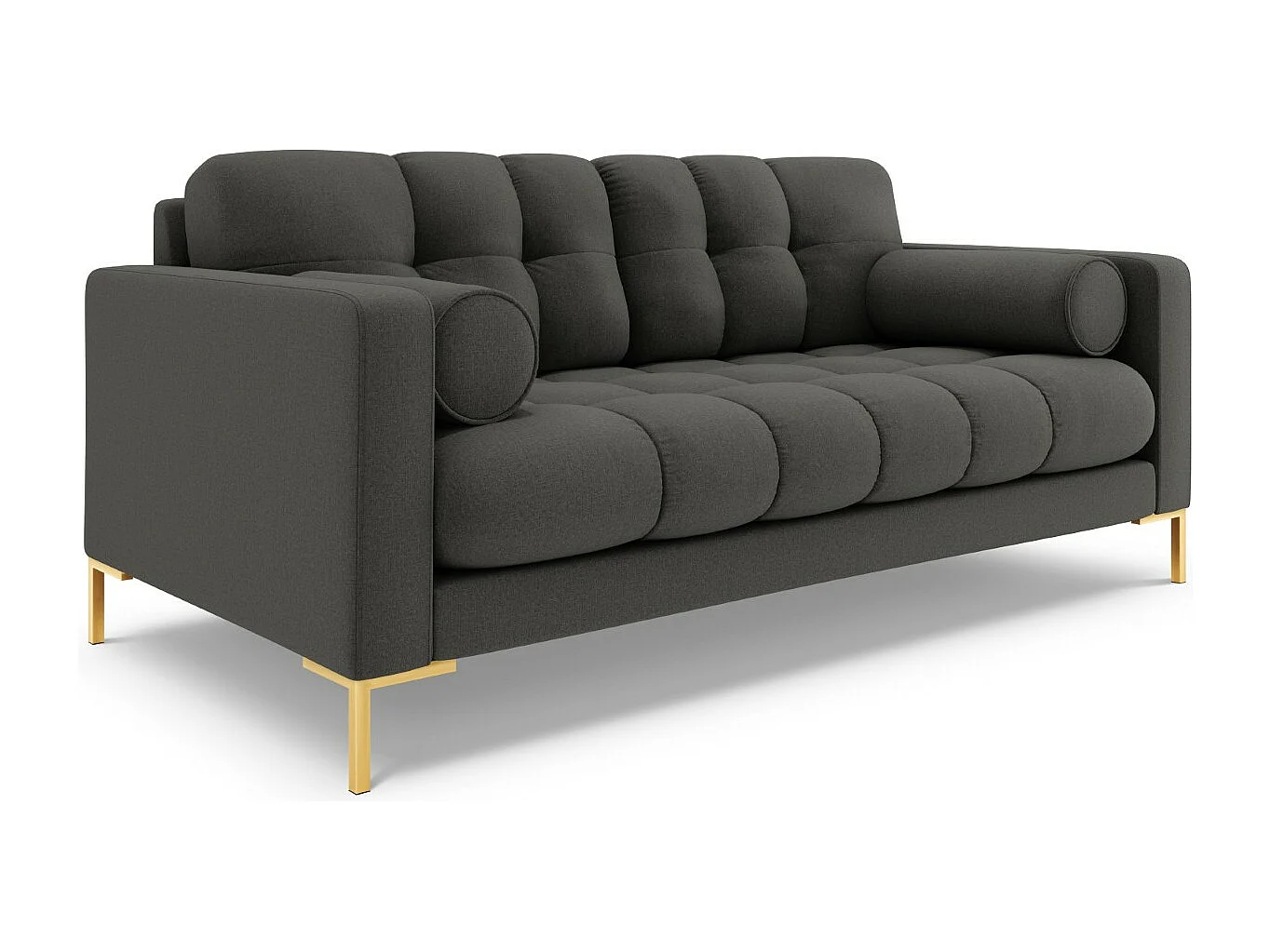 Cosmopolitan Design - Sofa, "Bali" 3 miejsca tkanina strukturalna, szary ciemny - 177x92x75cm