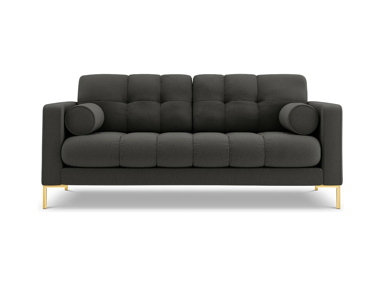 Cosmopolitan Design - Canapé "Bali" 3 places en tissu structurel gris foncé - 177x92x75cm