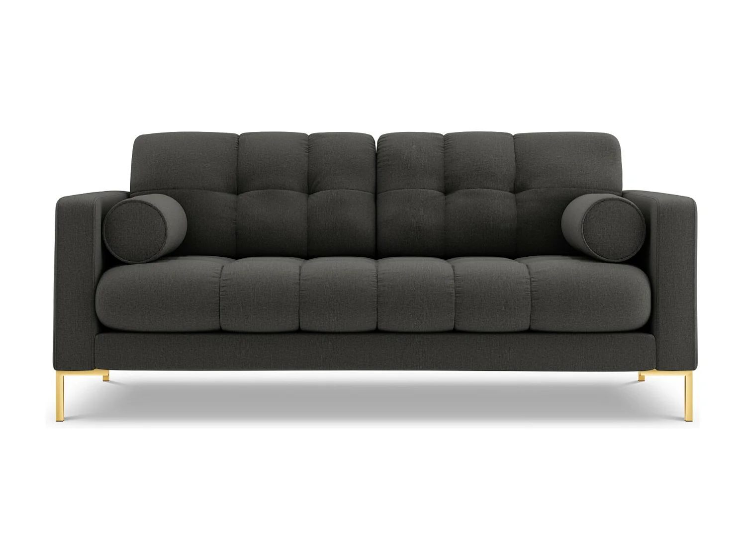 Cosmopolitan Design - Sofá "Bali" 3 lugares em tecido estrutural cinza escuro - 177x92x75cm