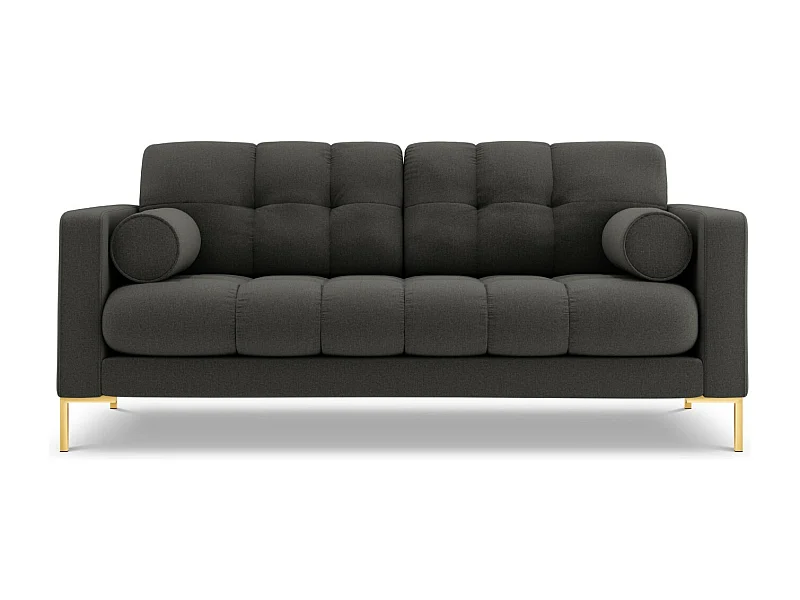 Cosmopolitan Design - Sofá "Bali" 3 lugares em tecido estrutural cinza escuro - 177x92x75cm
