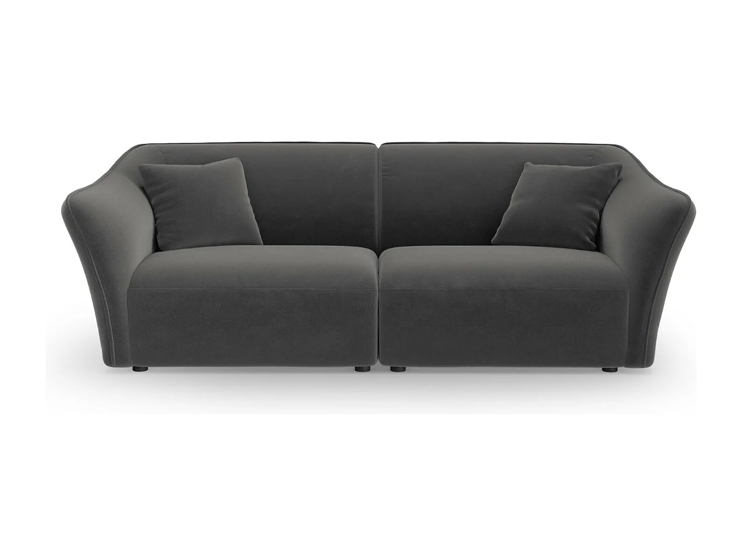 Cosmopolitan Design - Canapé modulable "Tokyo" 3 places en velours gris foncé - 206x102x79cm