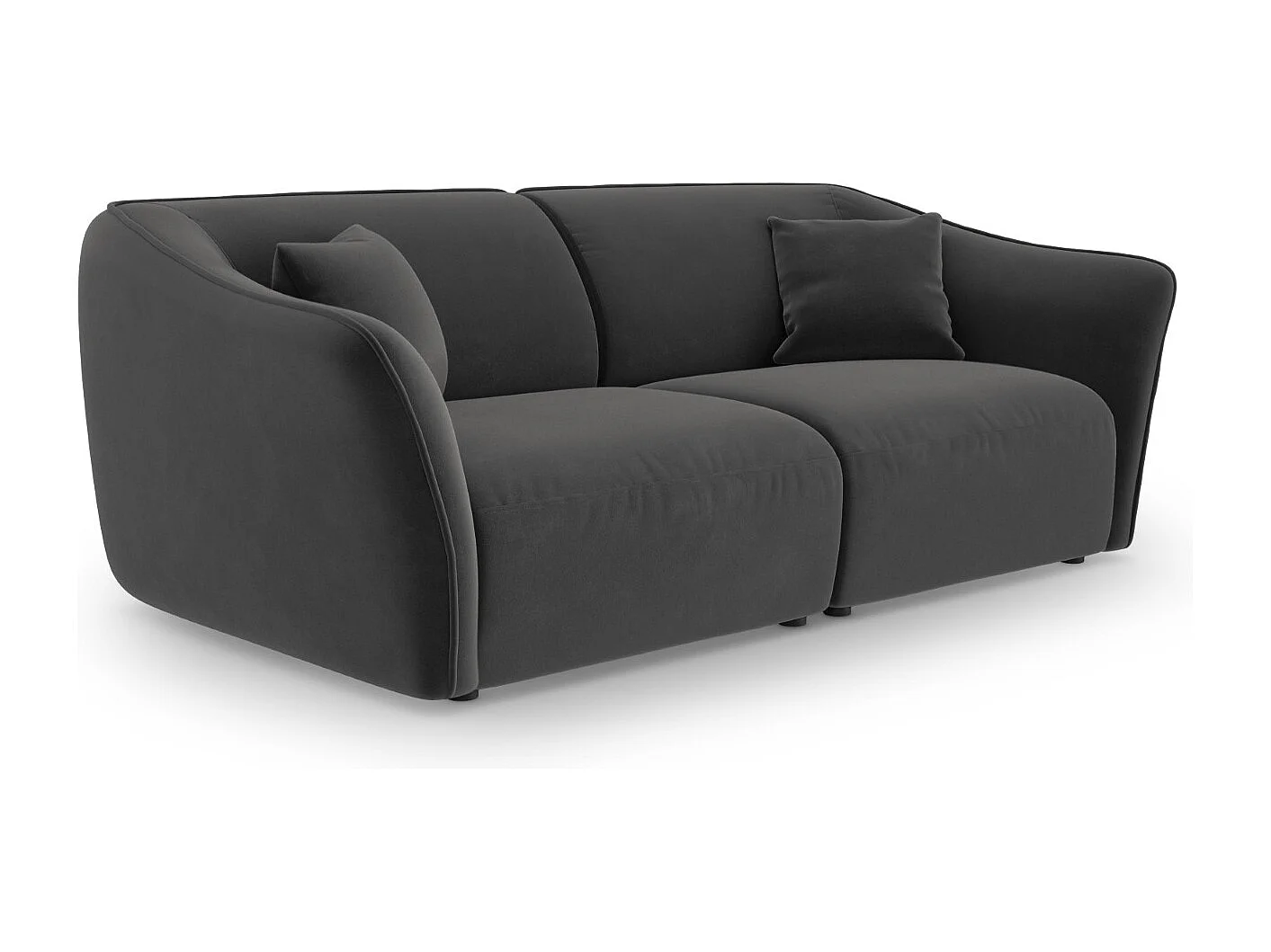 Cosmopolitan Design - Canapé modulable "Tokyo" 3 places en velours gris foncé - 206x102x79cm