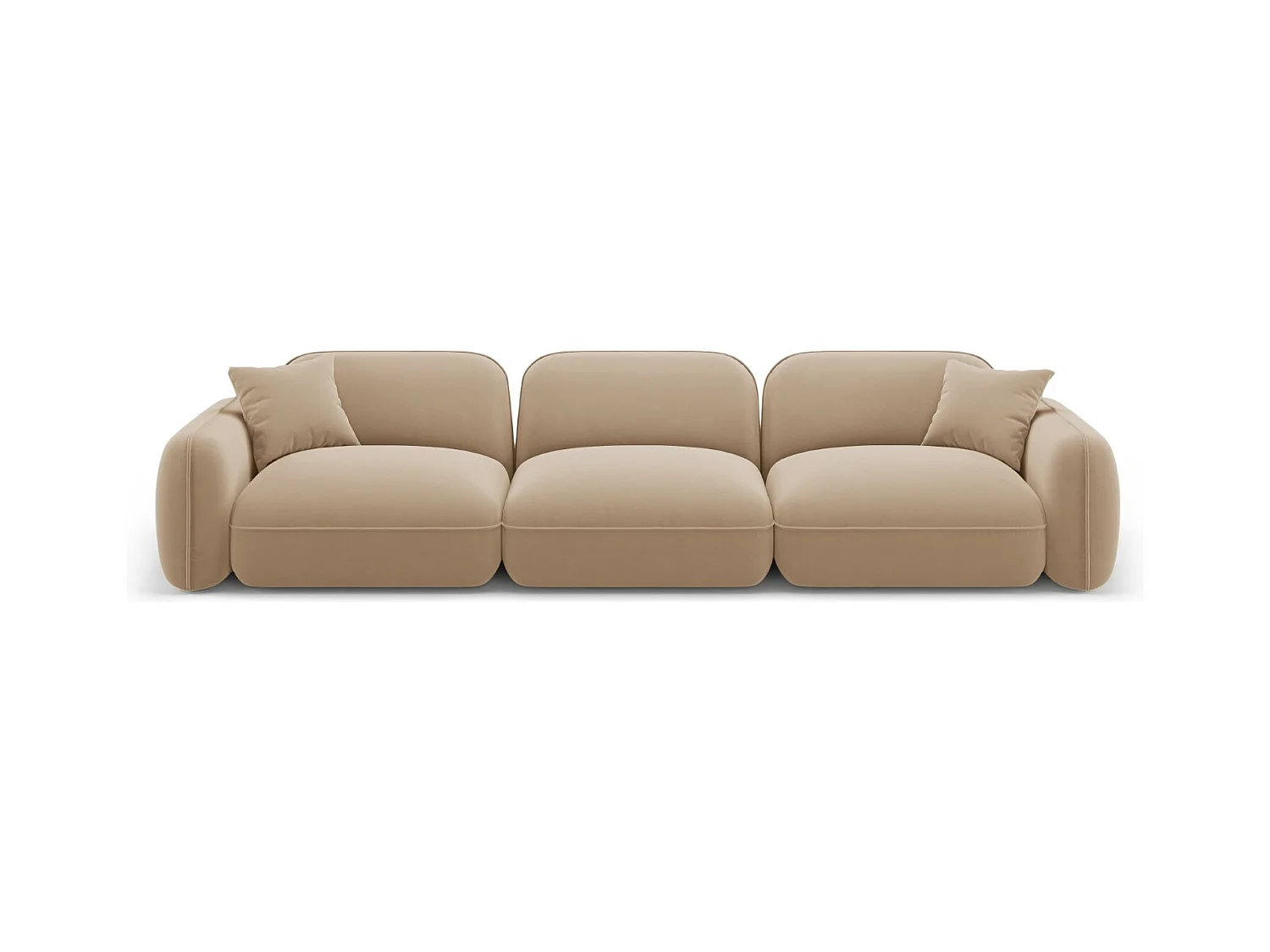 CXL by Christian Lacroix - Modulaire bank "Lucien" 4 zitplaatsen, Flueel, Zand - 320x90x70cm