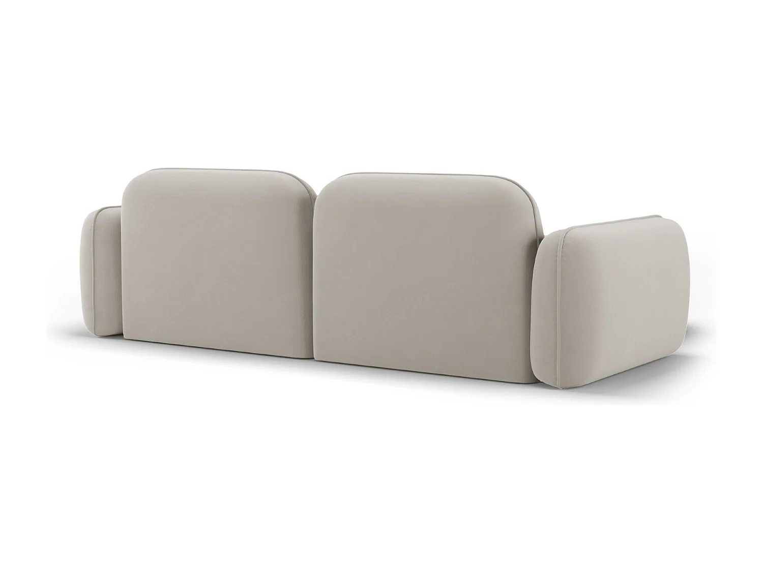 Cosmopolitan Design - 3-Sitzer modulares Ecksofa links "Sydney" aus Samt leichtes beige - 230x165x70cm
