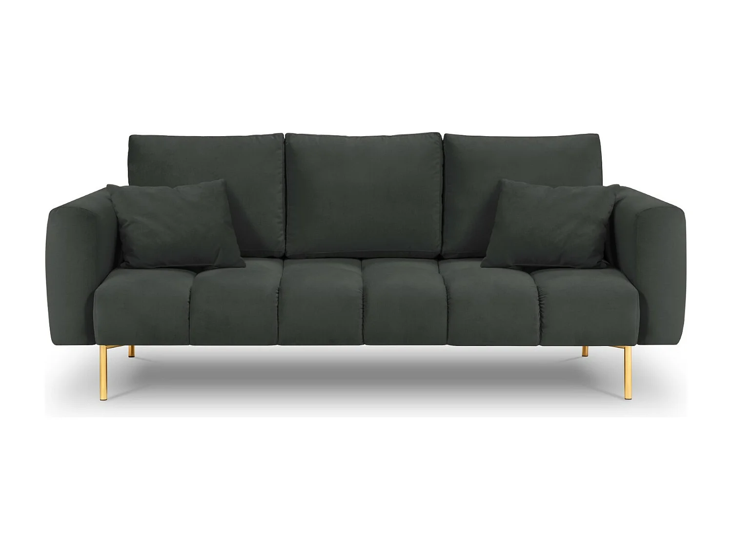 Cosmopolitan Design - Canapé "Hastings" 3 places en velours gris foncé - 220x97x75cm