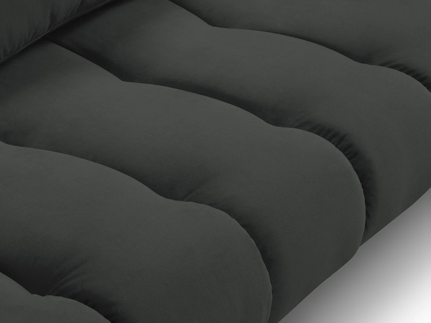 Cosmopolitan Design - Canapé "Hastings" 3 places en velours gris foncé - 220x97x75cm