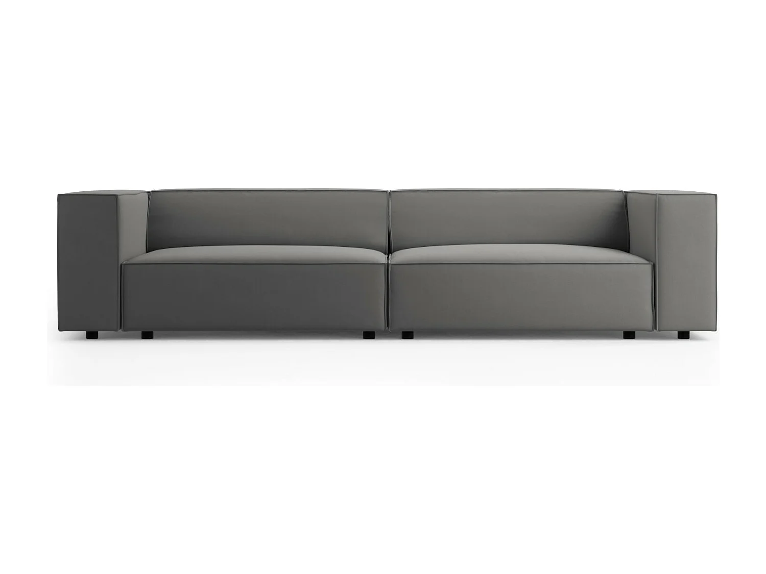Cosmopolitan Design - Sofa, "Arendal" 4 miejsca welur, cement - 244x102x70cm