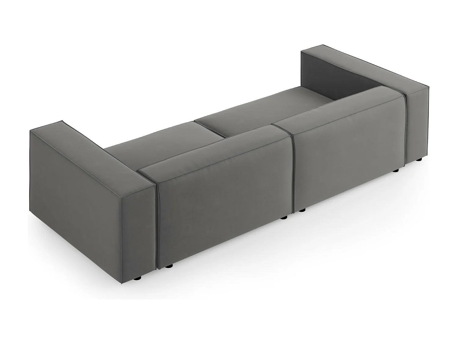 Cosmopolitan Design - Sofa, "Arendal" 4 miejsca welur, cement - 244x102x70cm