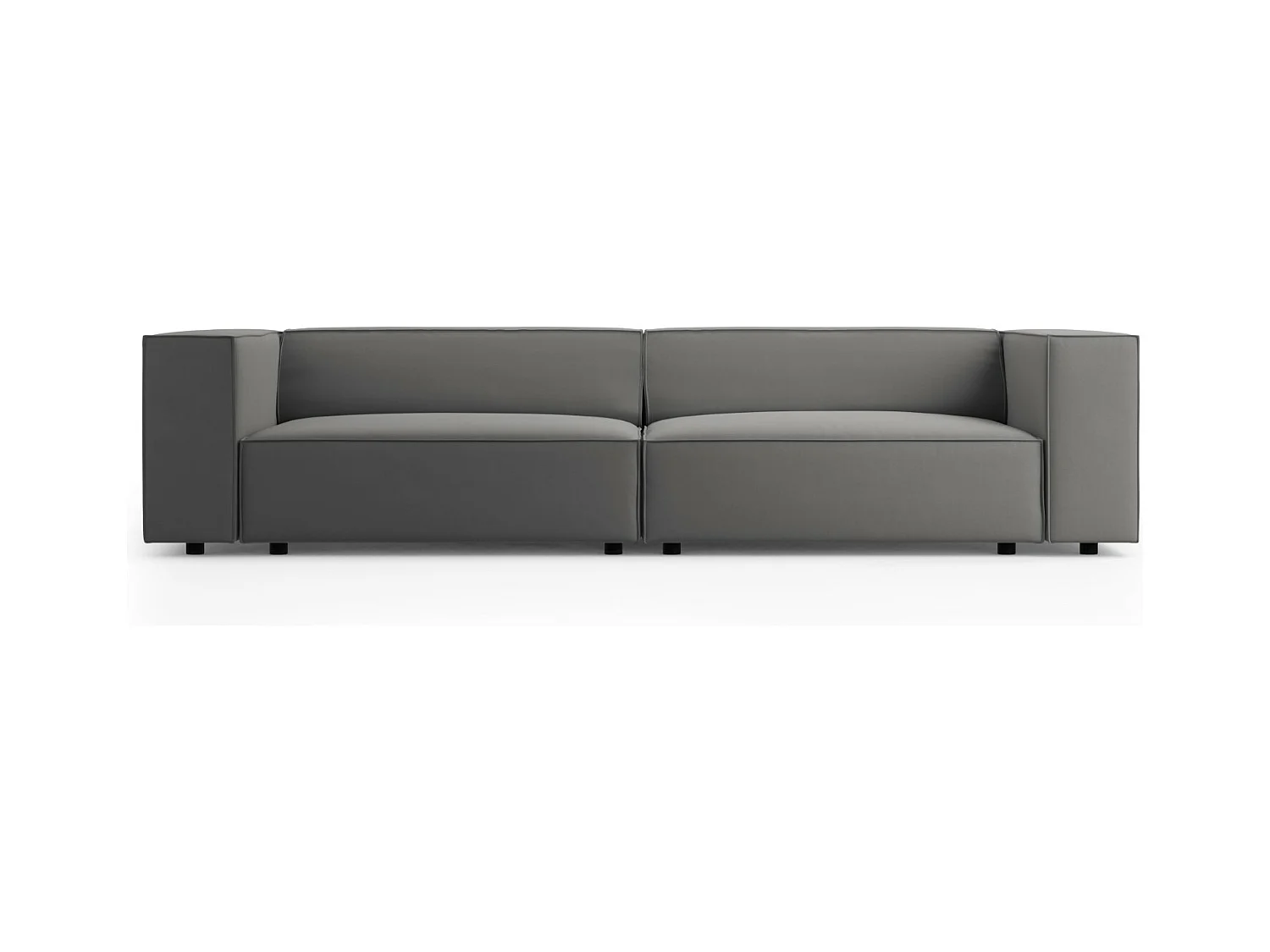 Cosmopolitan Design - Canapé "Arendal" 4 places en velours ciment - 244x102x70cm